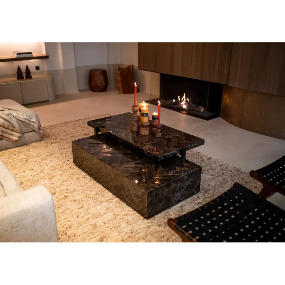 Pomax Tables Basses | Tables-LOXTON - table basse - bois de mangier - L 120 x W 60 x H 28 cm - brun foncé