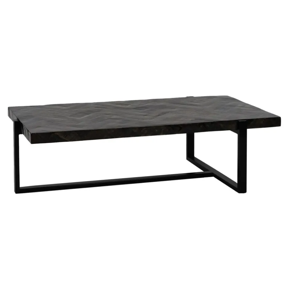 Pomax Tables Basses | Tables-LOXTON - table basse - bois de mangier / métal - L 122 x W 65 x H 36 cm - brun foncé