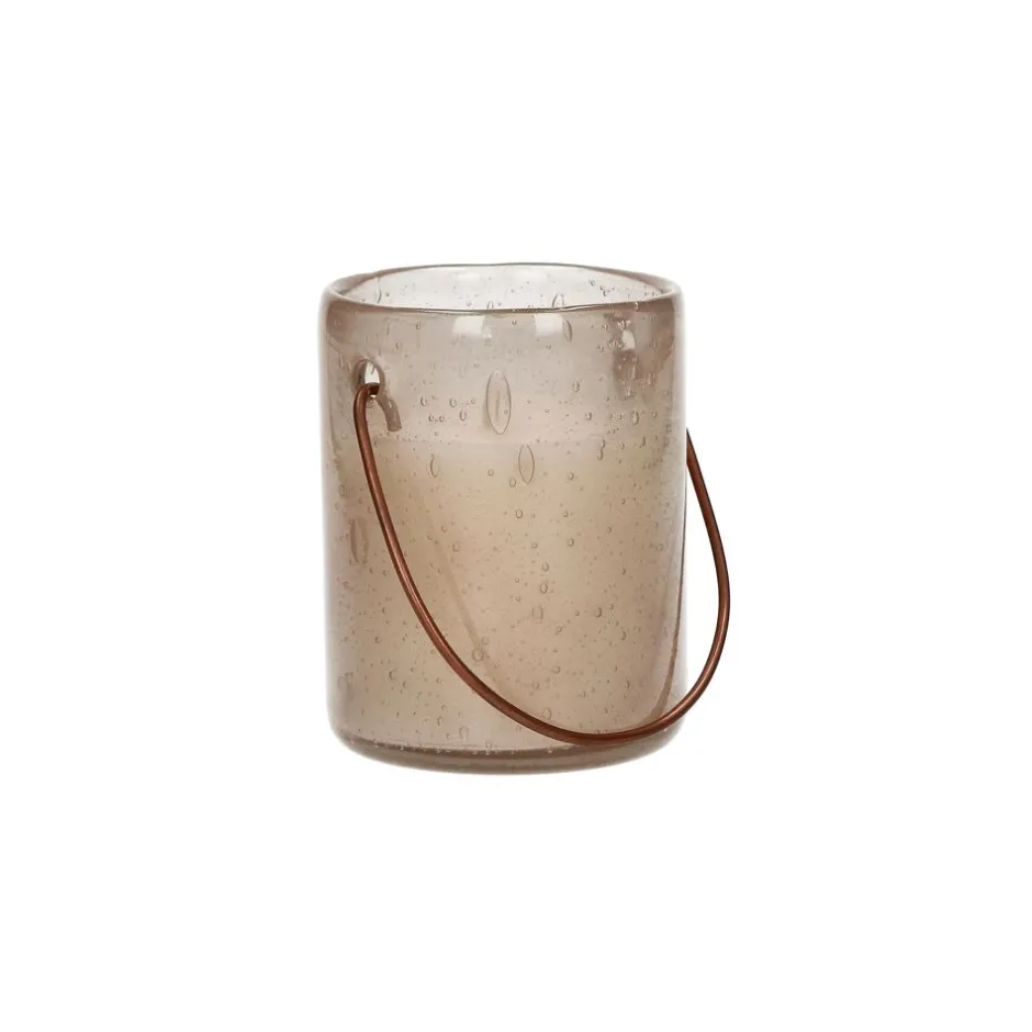 Pomax Senteurs-LULU - bougie parfumée 1 mèche - "oudh" parfum - cire de paraffine / verre - DIA 7,5 x H 9,5 cm - latté