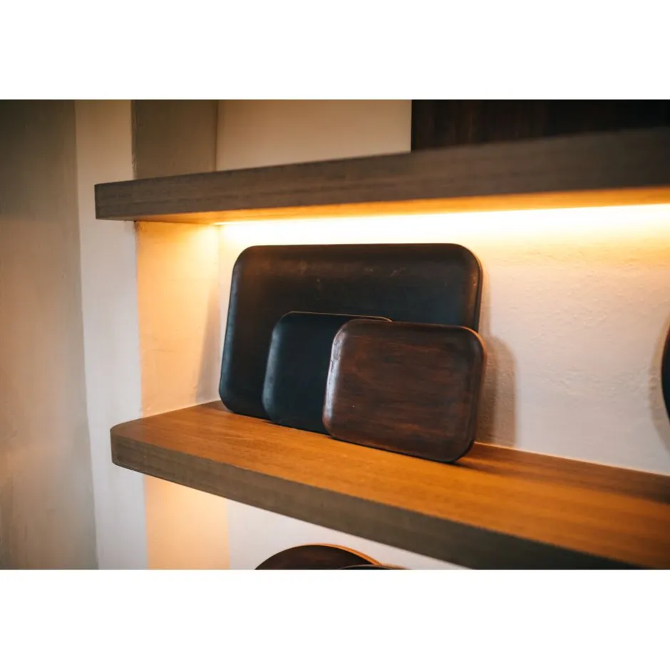 Pomax Plateaux-MACLEAR - plat - bois d'acacia - L 52 x W 32 x H 1,25 cm - noir