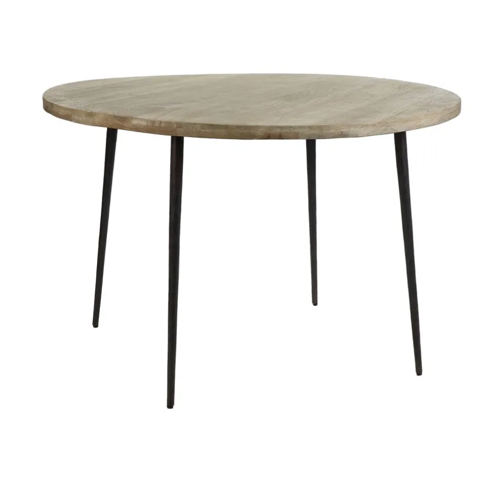 Pomax Tables-MADEIRA - table à dîner - bois de mangier / métal - DIA 115 x H 76 cm - naturel