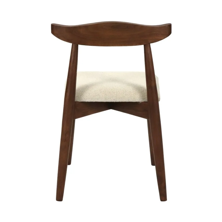 Pomax Chaises-MANDELA - chaise - bois d'acacia / lin - L 46,5 x W 53,5 x H 74 cm - brun