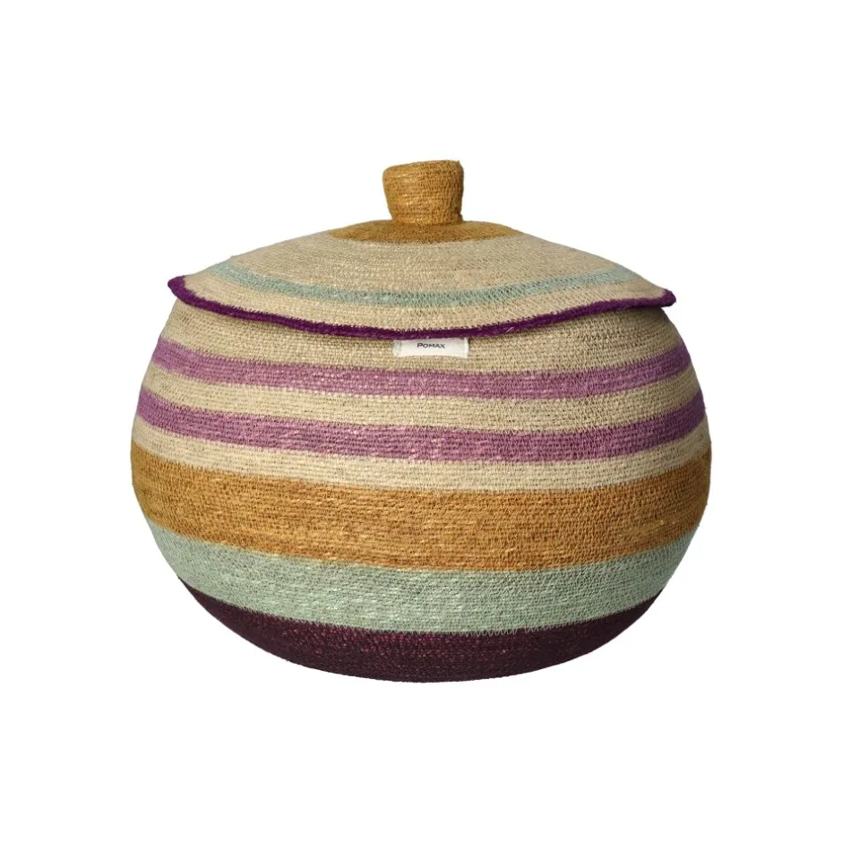 Pomax Bols & Paniers-MARE - set/3 paniers - jonc de mer - DIA 25/37/47 x H 22/29/36 cm - multicolore