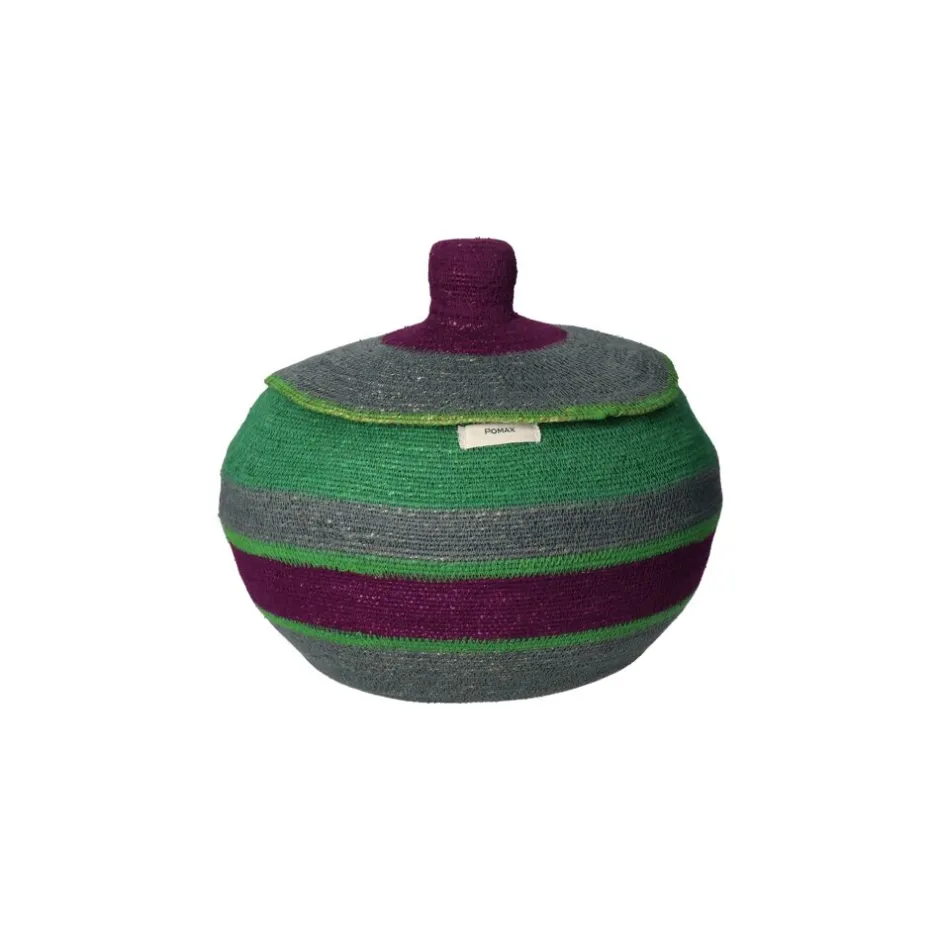 Pomax Bols & Paniers-MARE - set/3 paniers - jonc de mer - DIA 25/37/47 x H 22/29/36 cm - multicolore