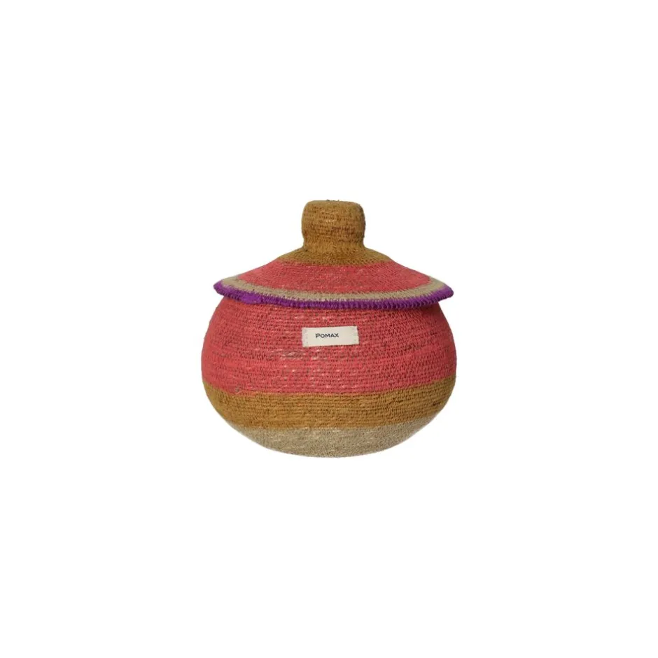 Pomax Bols & Paniers-MARE - set/3 paniers - jonc de mer - DIA 25/37/47 x H 22/29/36 cm - multicolore