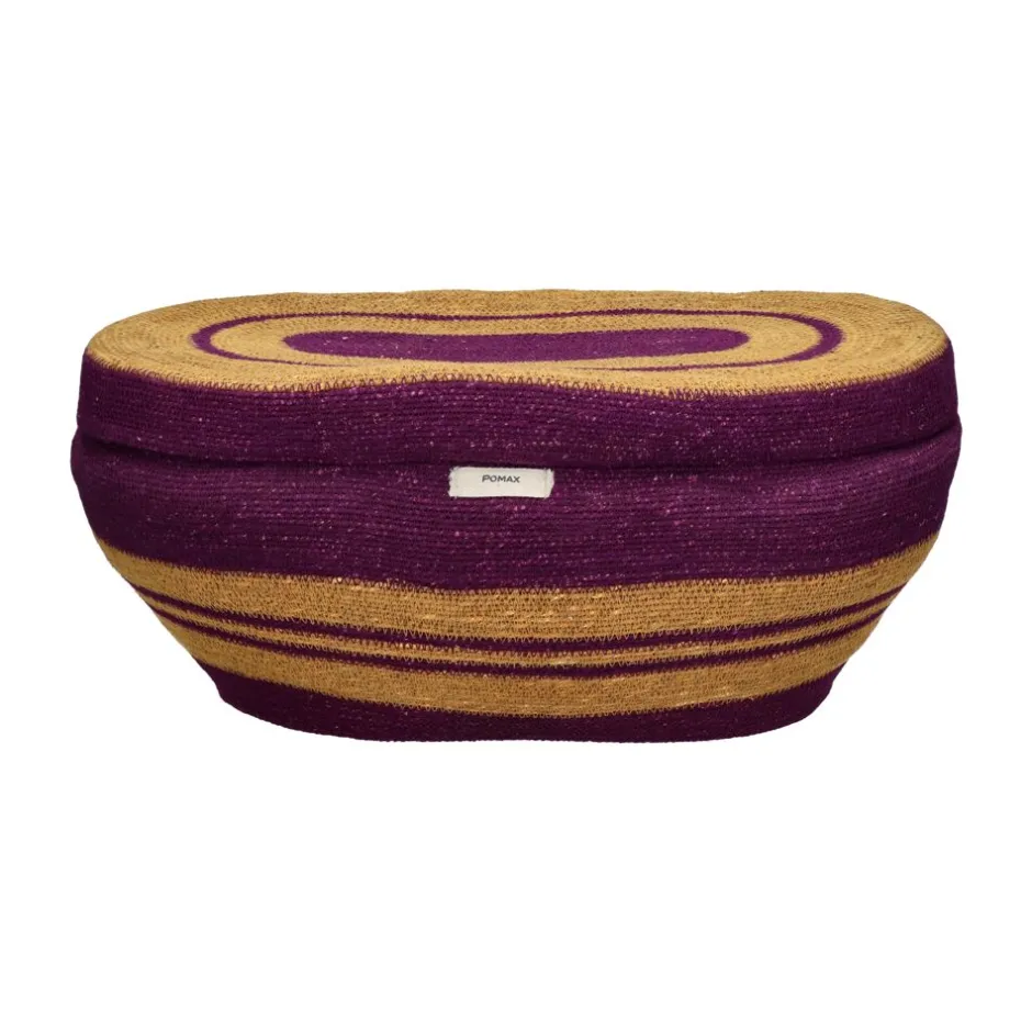 Pomax Bols & Paniers-MARE - set/3 paniers - jonc de mer - L 31/44/52 x W 22/29/36 x H 13/23/24 cm - multicolore