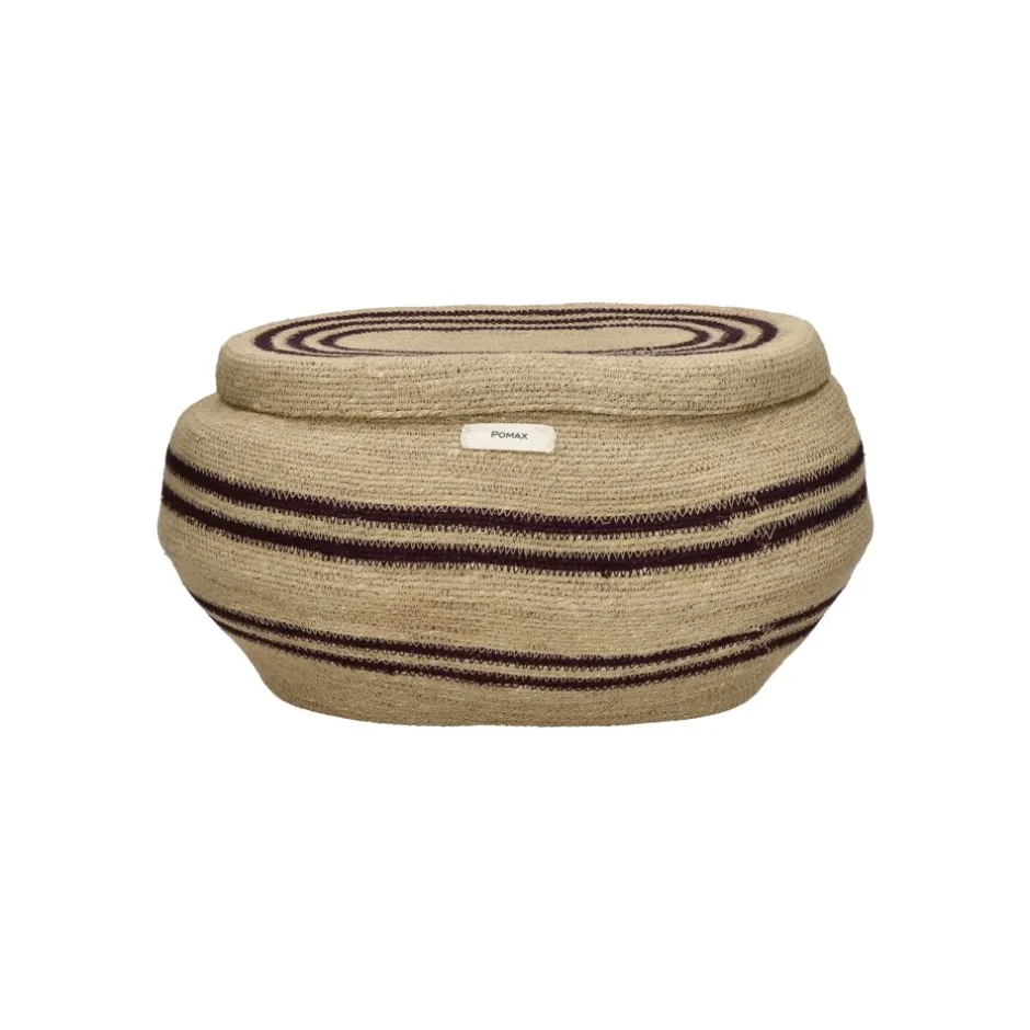 Pomax Bols & Paniers-MARE - set/3 paniers - jonc de mer - L 31/44/52 x W 22/29/36 x H 13/23/24 cm - multicolore