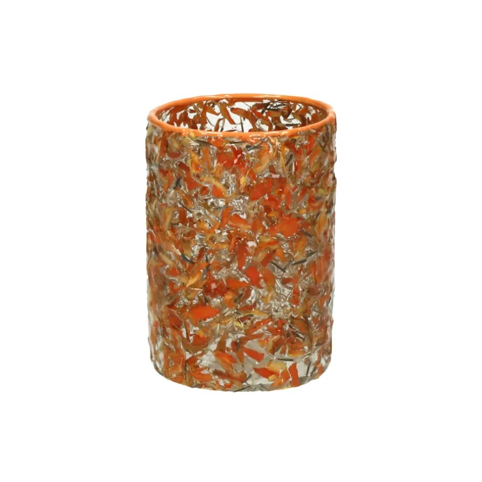 Pomax Photophores / T-lights-MARGHA - photophore - verre - DIA 10 x H 13 cm - orange