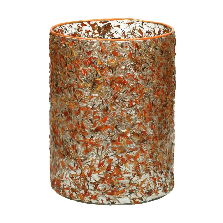 Pomax Photophores / T-lights-MARGHA - photophore - verre - DIA 16 x H 20 cm - orange