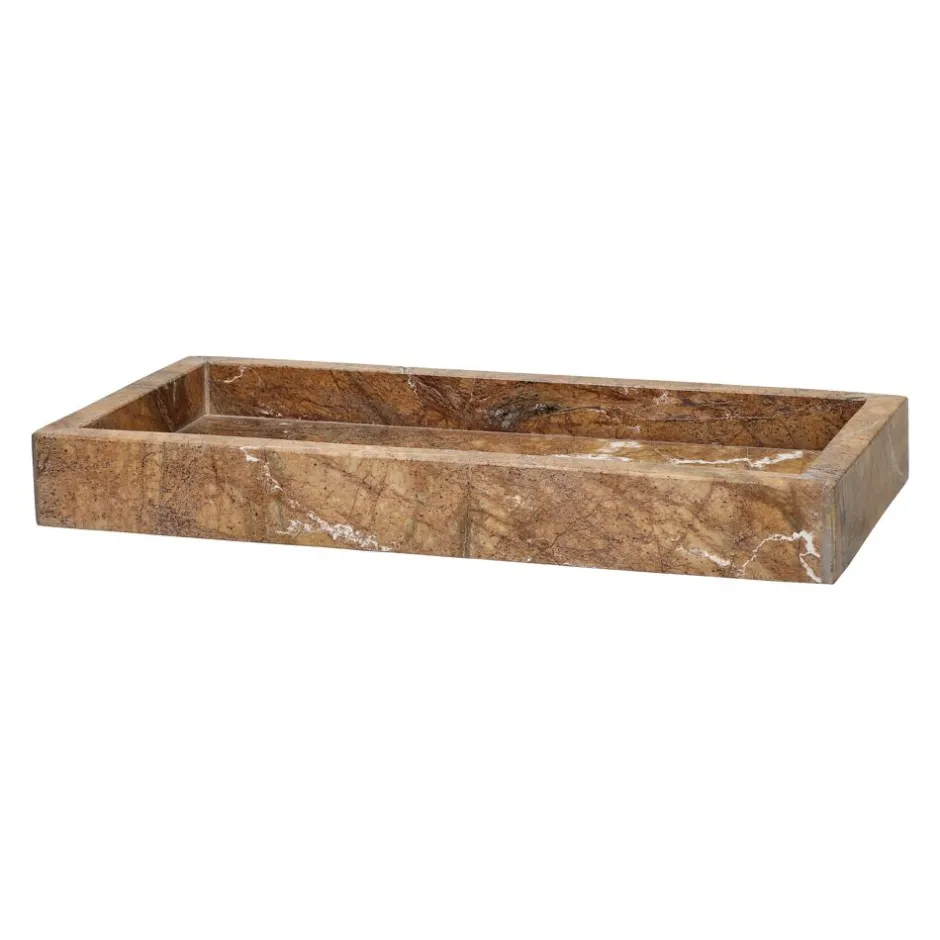 Pomax Bols & Paniers-MARMAR - plateau - marbre - L 35,5 x W 17,5 x H 4 cm - rose