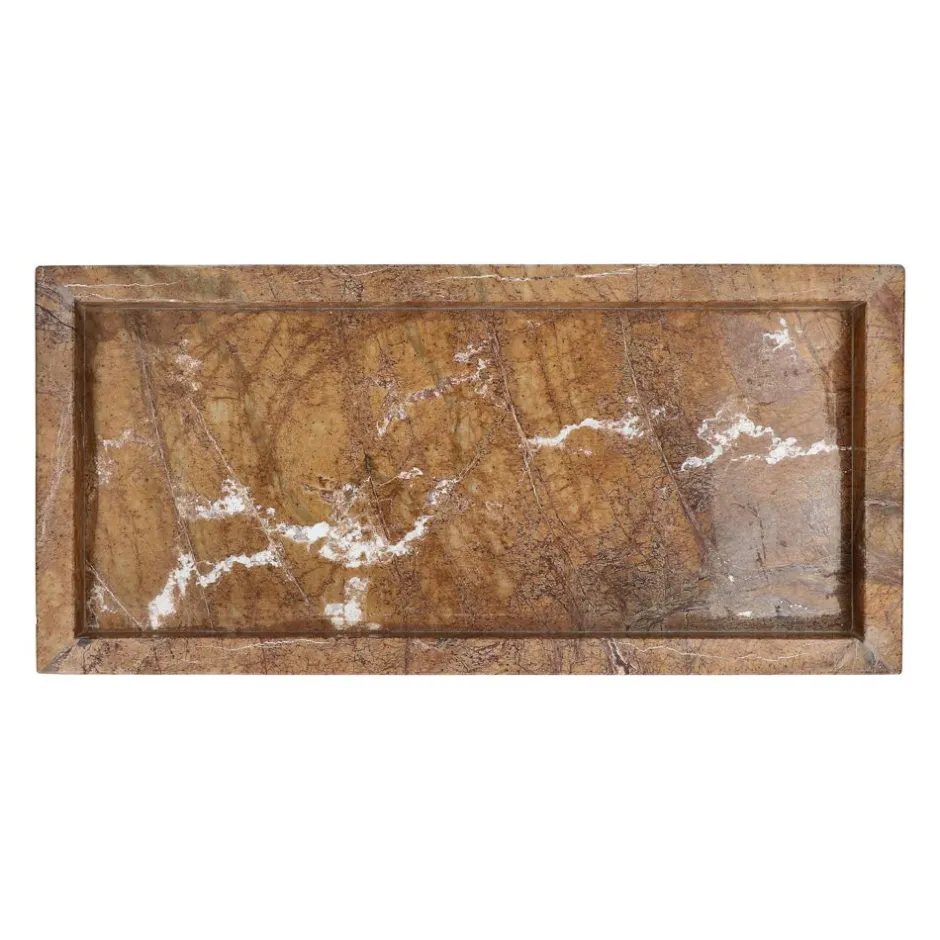 Pomax Bols & Paniers-MARMAR - plateau - marbre - L 35,5 x W 17,5 x H 4 cm - rose