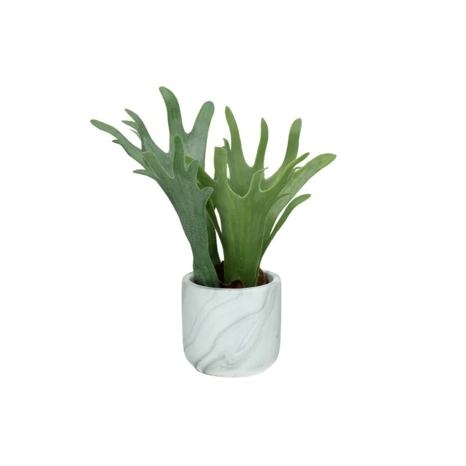 Pomax Plantes-MARMURA - plante artificielle - synthétique / ciment - DIA 8 x H 22 cm - vert