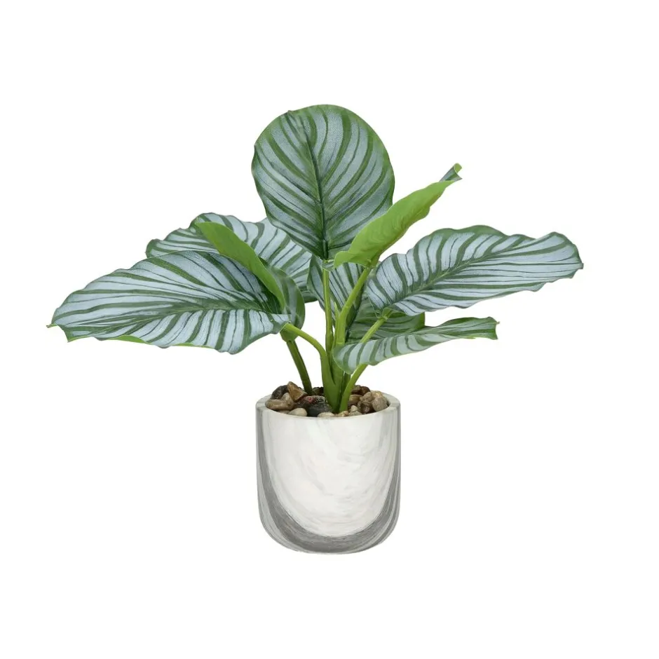 Pomax Plantes-MARMURA - plante artificielle en pot - synthétique / ciment - DIA 12 x H 22,5 cm - vert