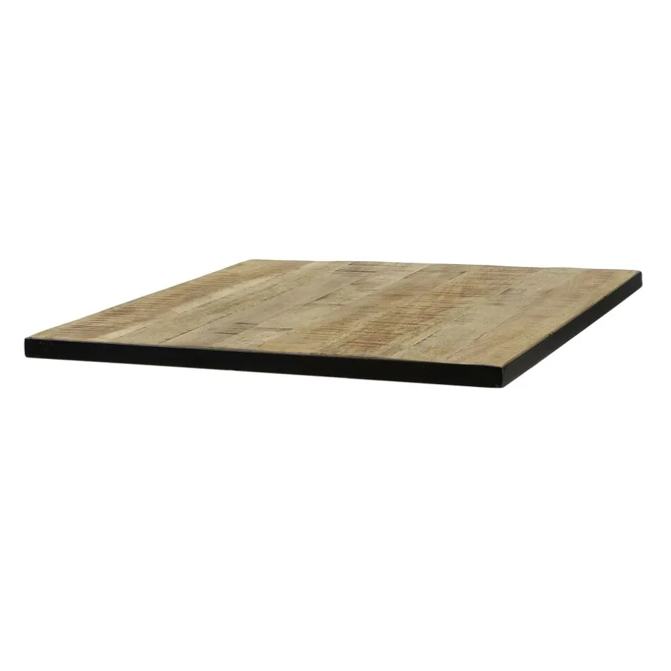 Pomax Concepts Modulaires-MATTEO - dessus de table - bois de mangier / métal - L 80 x W 80 X H 3 cm - naturel