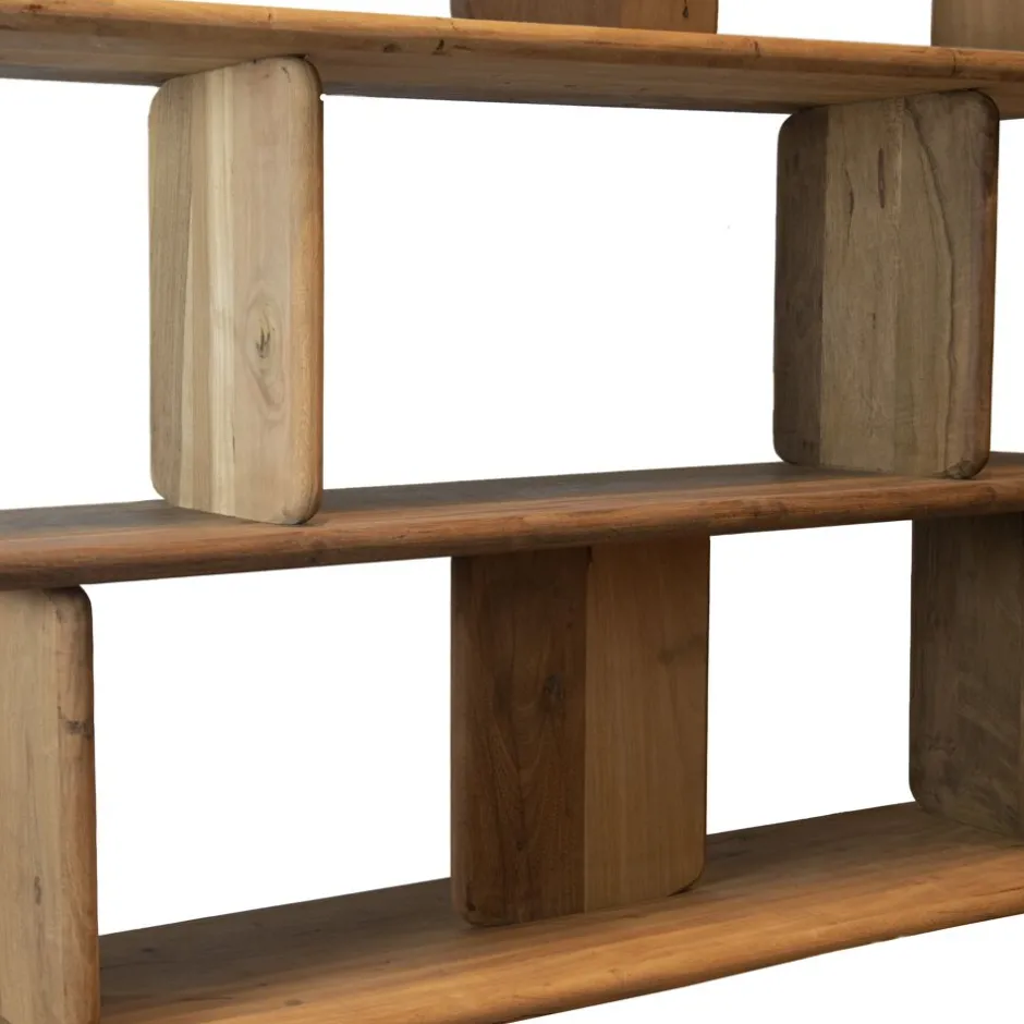 Pomax Étagères-MATTEO - étagère - bois récupéré - L 122 x W 30 x H 183 cm - naturel