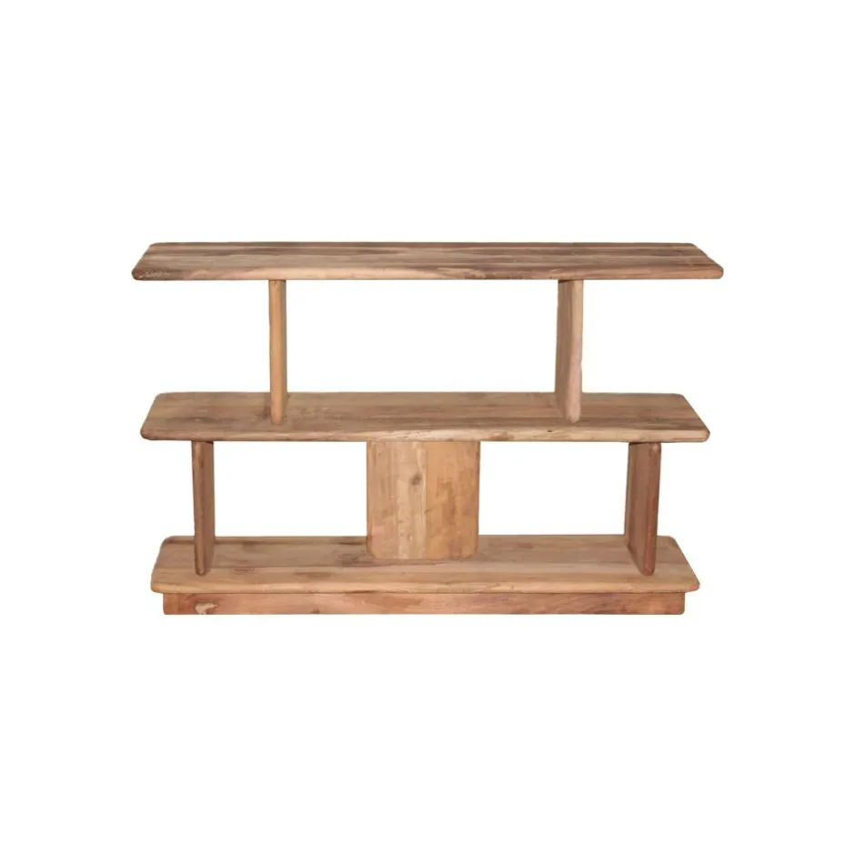 Pomax Étagères-MATTEO - étagère - bois récupéré - L 122 x W 30 x H 78 cm - naturel