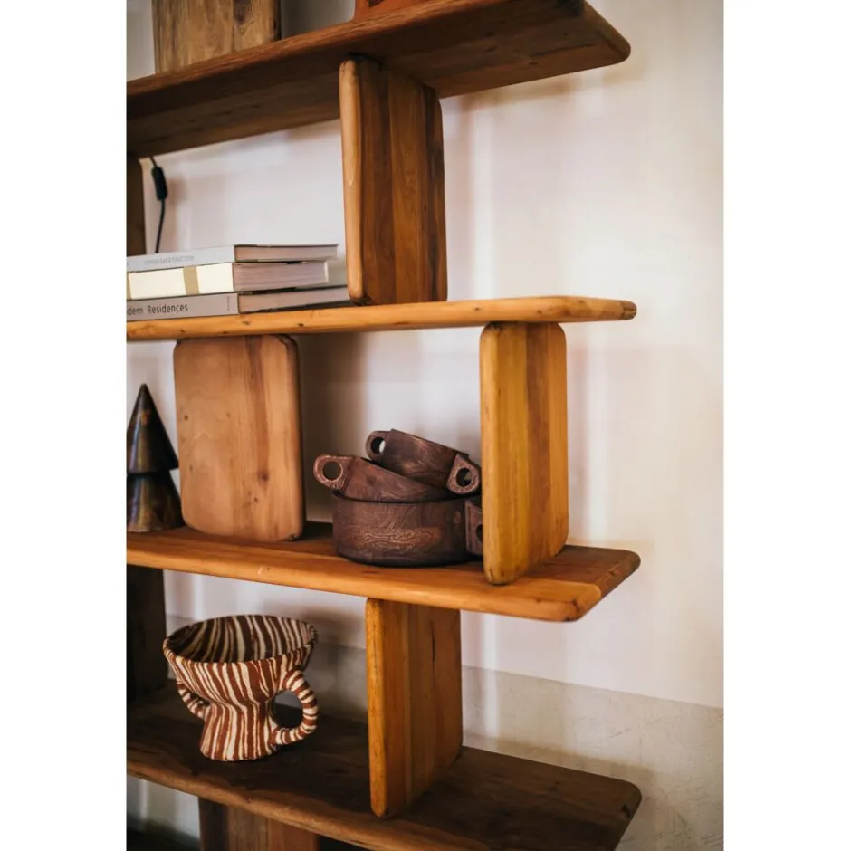 Pomax Étagères-MATTEO - étagère - bois récupéré - L 122 x W 30 x H 183 cm - naturel