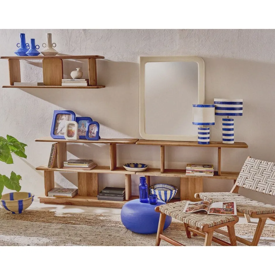 Pomax Étagères-MATTEO - étagère - bois récupéré - L 122 x W 30 x H 78 cm - naturel