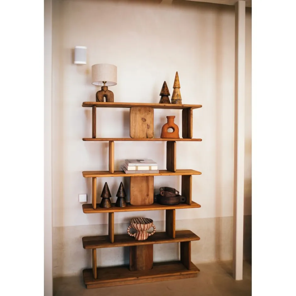 Pomax Étagères-MATTEO - étagère - bois récupéré - L 122 x W 30 x H 183 cm - naturel