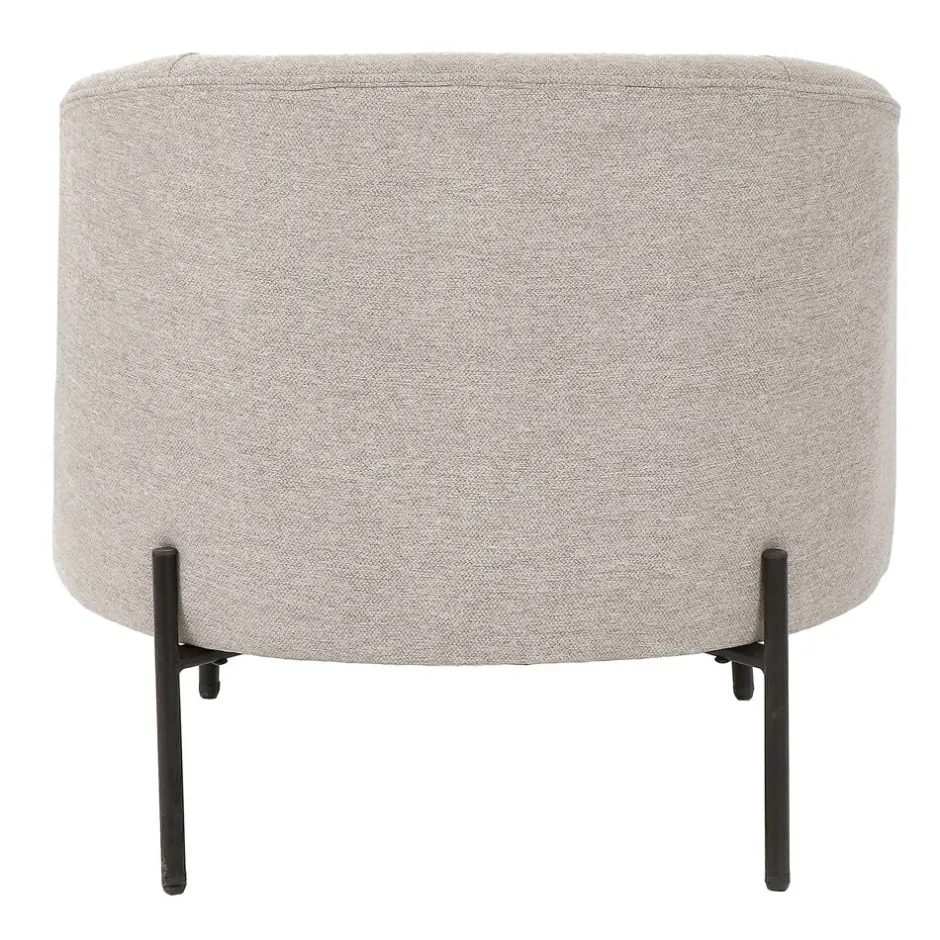 Pomax Canapés-MILES - chaise relax - tissu / métal - L 73 x W 68 x H 70 cm - beige