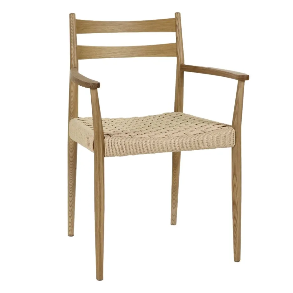 Pomax Chaises-MINOU - chaise - bois de frêne / papier - L 51,5 x W 57 x H 80 cm - naturel