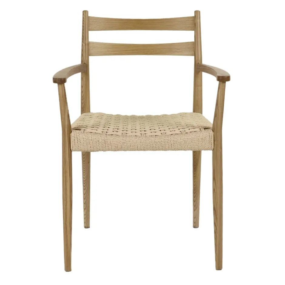 Pomax Chaises-MINOU - chaise - bois de frêne / papier - L 51,5 x W 57 x H 80 cm - naturel