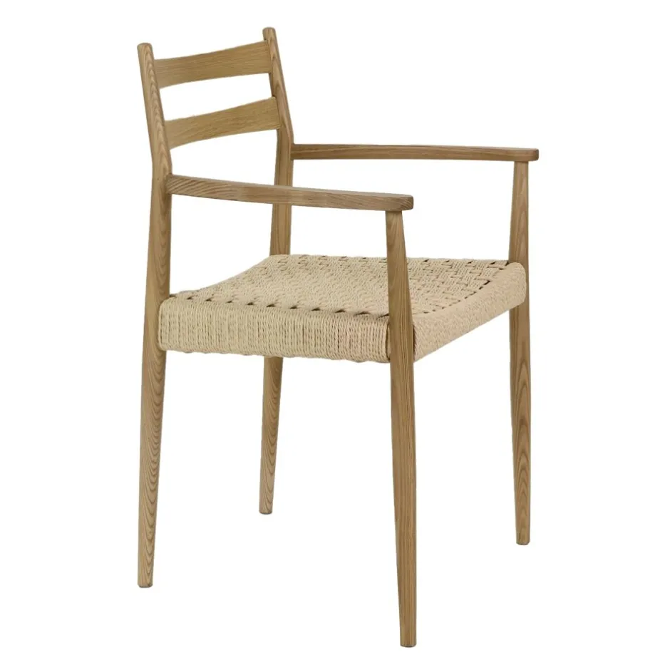 Pomax Chaises-MINOU - chaise - bois de frêne / papier - L 51,5 x W 57 x H 80 cm - naturel