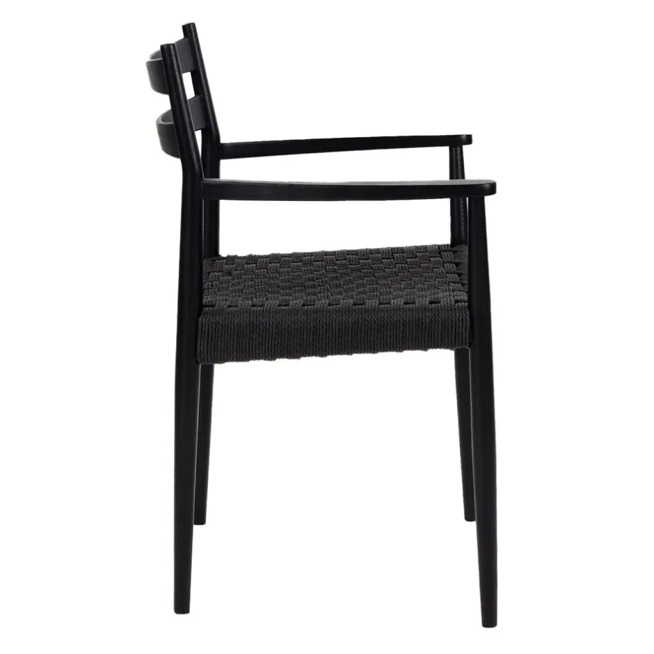 Pomax Chaises-MINOU - chaise - bois de frêne / papier - L 51,5 x W 57 x H 80 cm - noir