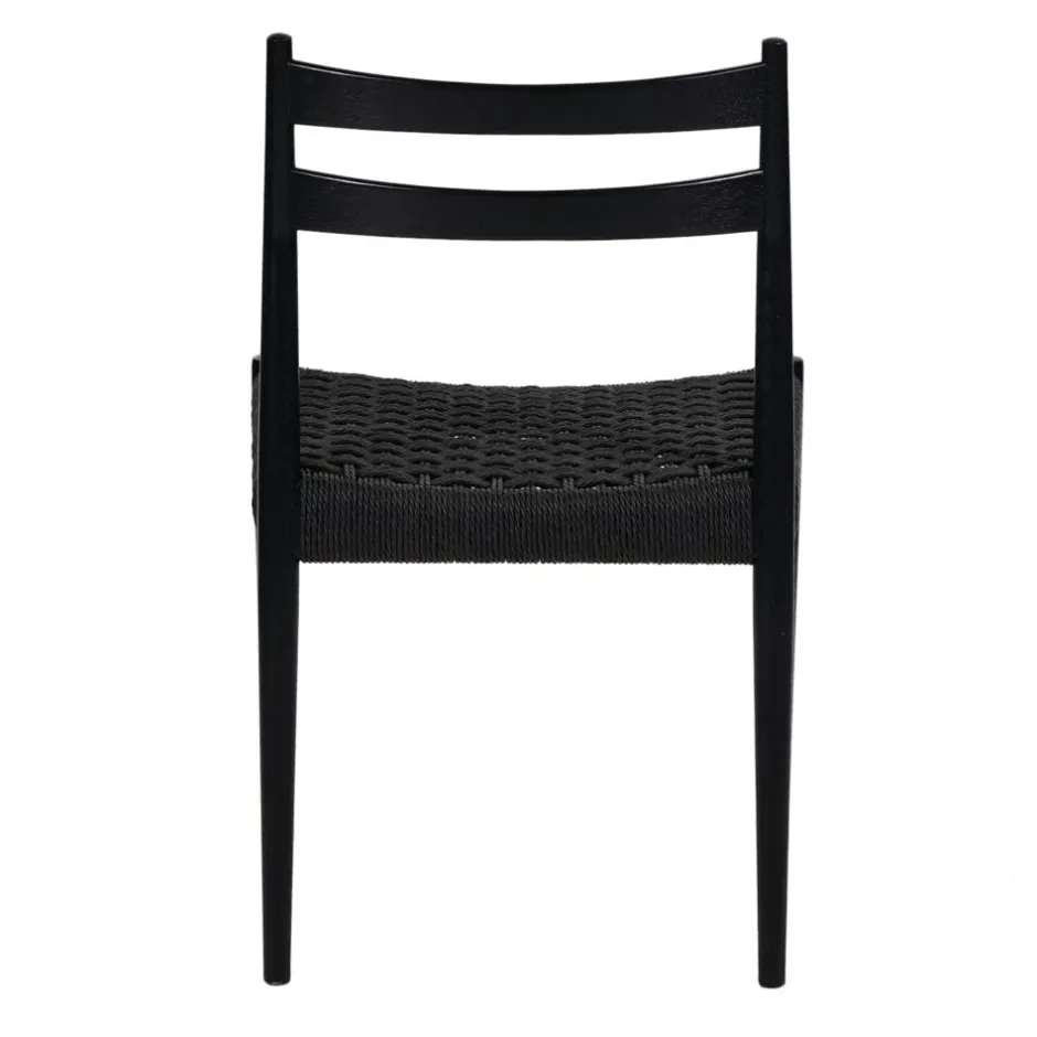 Pomax Chaises-MINOU - chaise - bois de frêne / papier - L 51,5 x W 51,5 x H 80 cm - noir