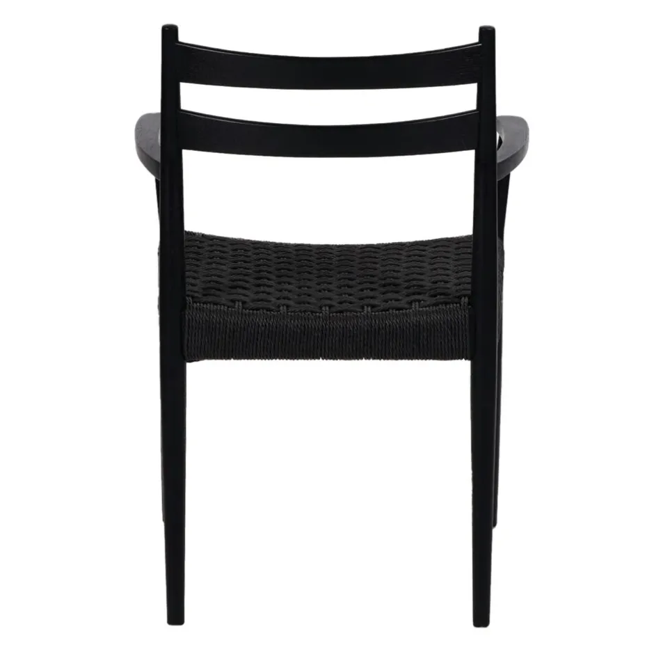 Pomax Chaises-MINOU - chaise - bois de frêne / papier - L 51,5 x W 57 x H 80 cm - noir