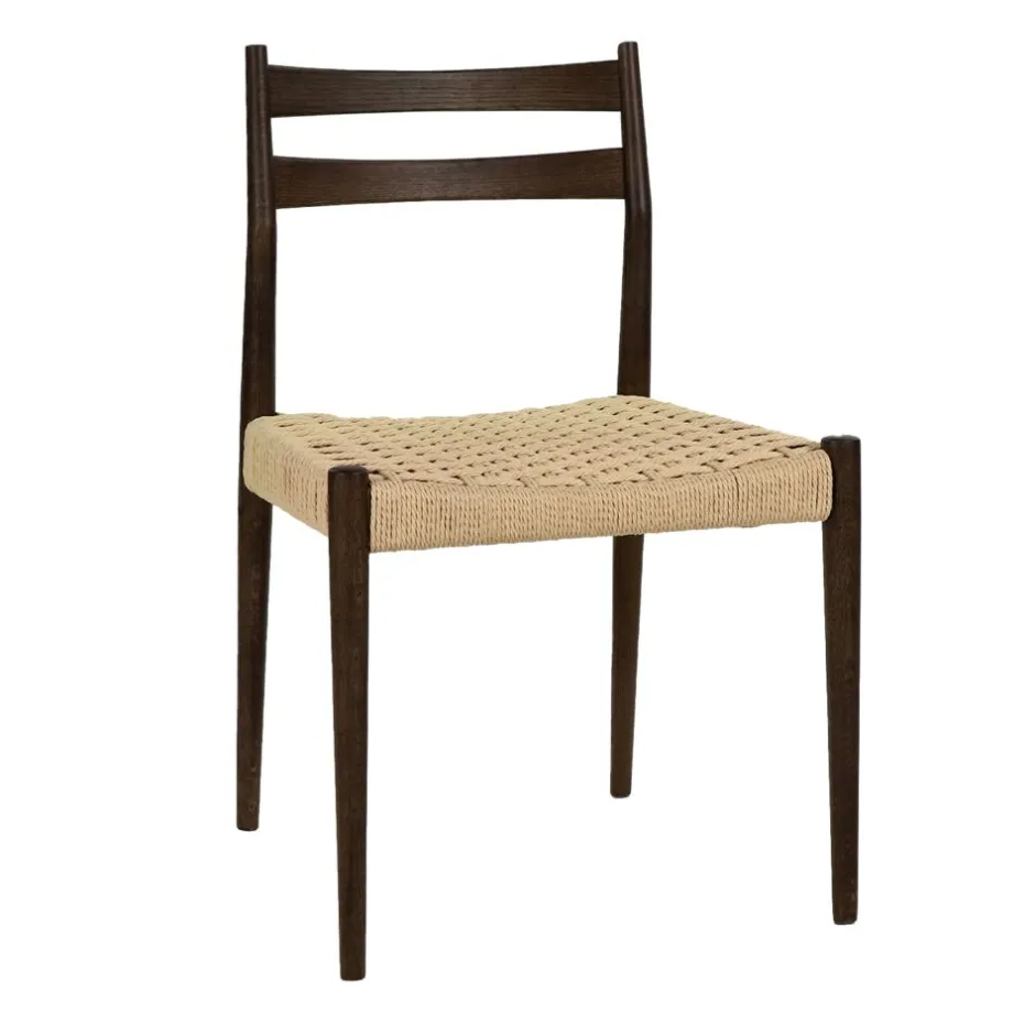 Pomax Chaises-MINOU - chaise - bois de frêne / papier - L 51,5 x W 51,5 x H 80 cm - noyer
