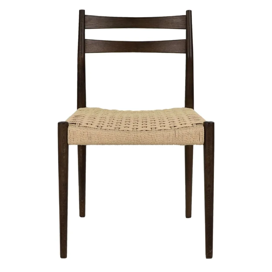 Pomax Chaises-MINOU - chaise - bois de frêne / papier - L 51,5 x W 51,5 x H 80 cm - noyer