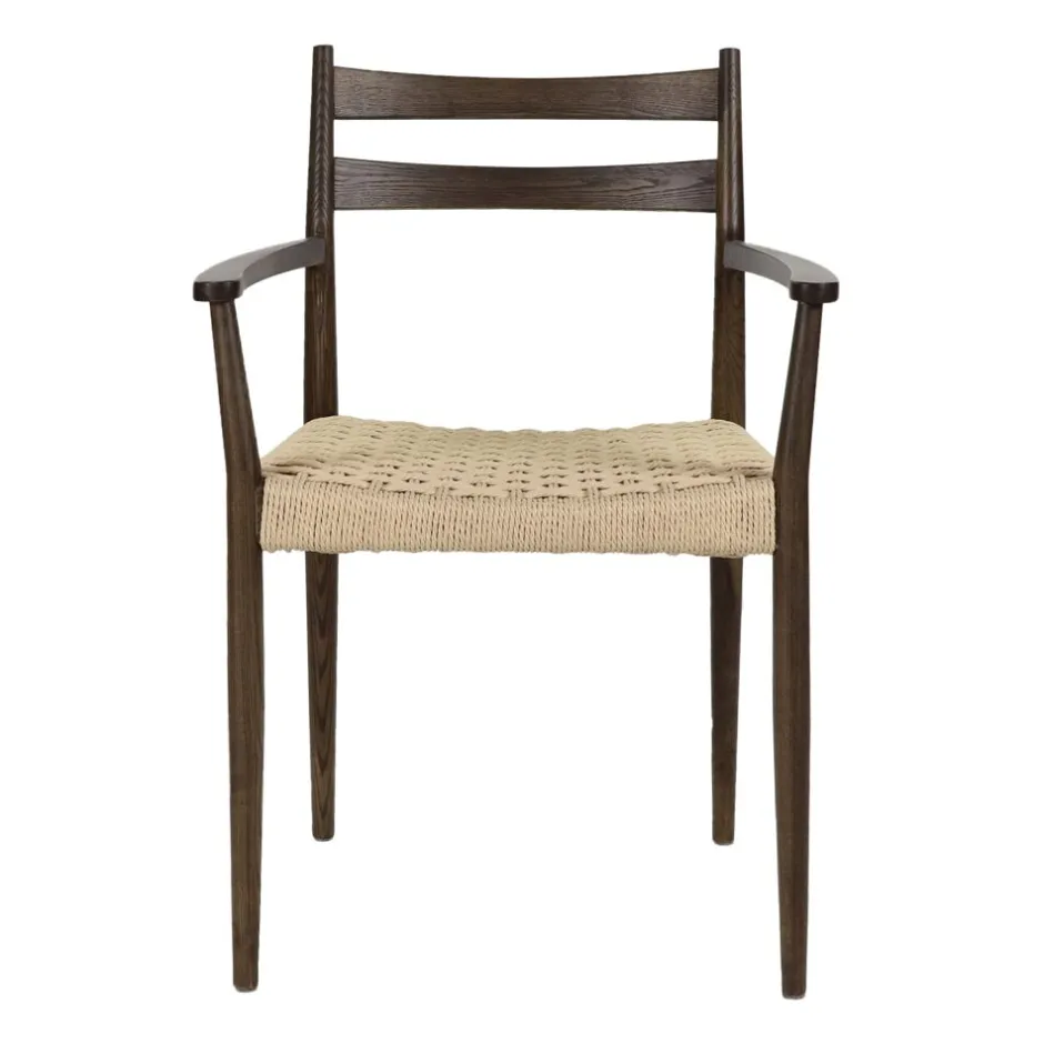 Pomax Chaises-MINOU - chaise - bois de frêne / papier - L 51,5 x W 57 x H 80 cm - noyer