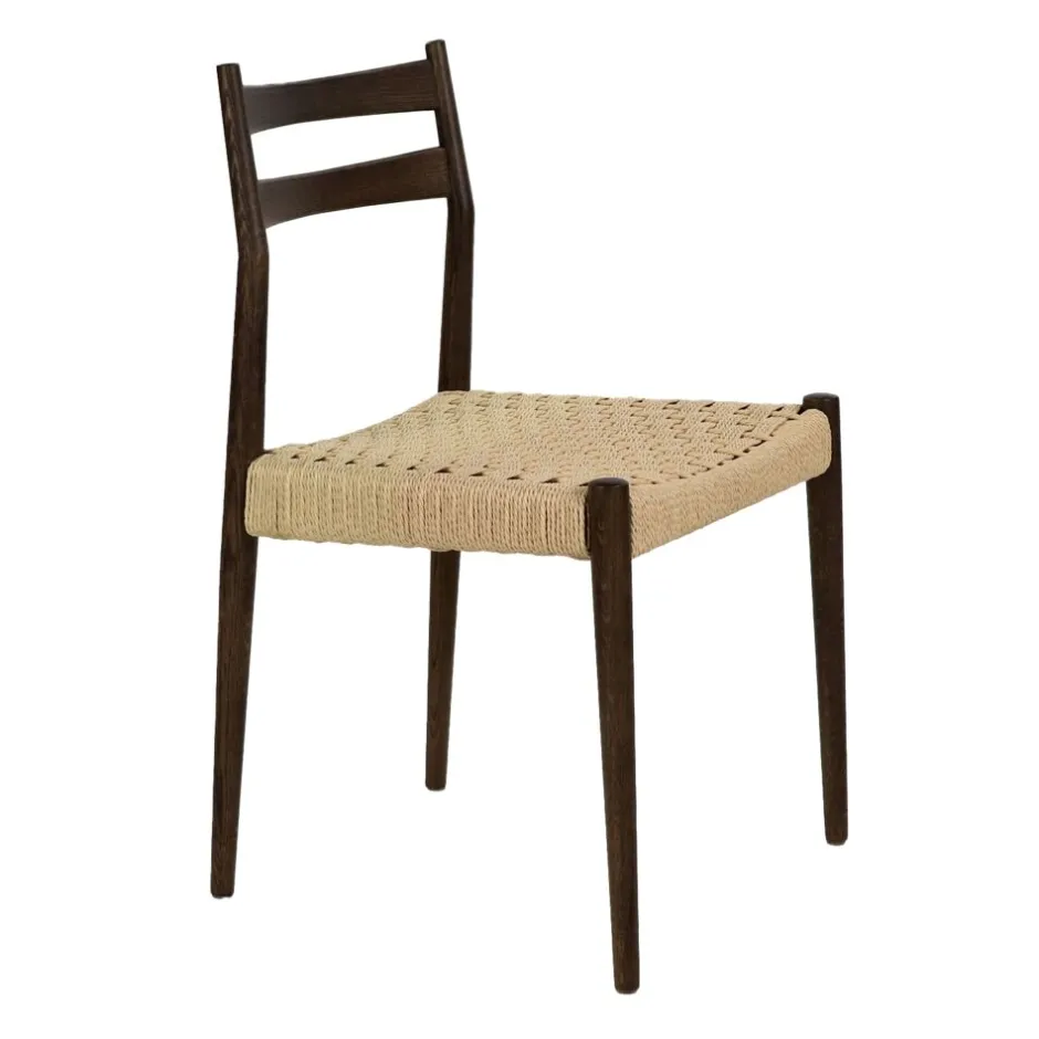 Pomax Chaises-MINOU - chaise - bois de frêne / papier - L 51,5 x W 51,5 x H 80 cm - noyer