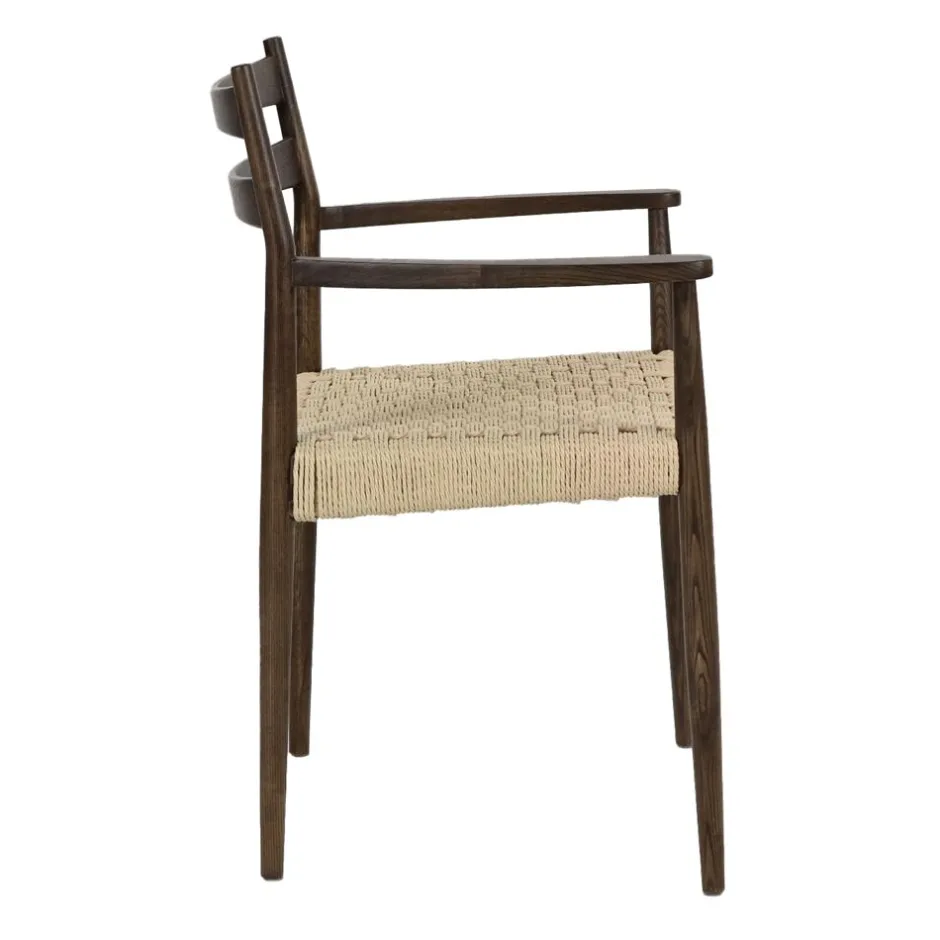 Pomax Chaises-MINOU - chaise - bois de frêne / papier - L 51,5 x W 57 x H 80 cm - noyer