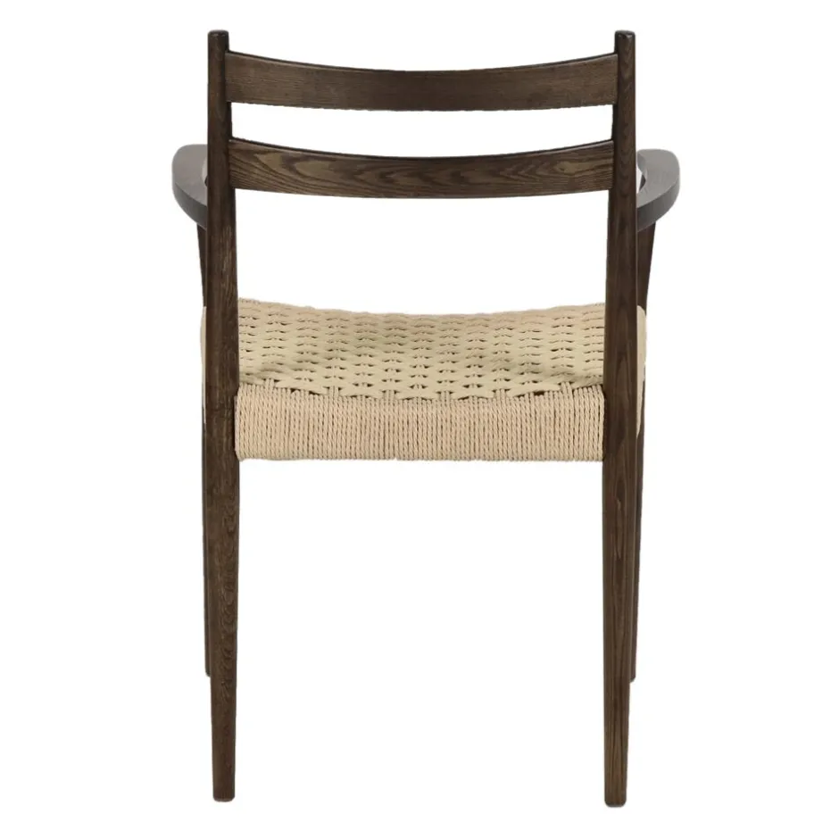 Pomax Chaises-MINOU - chaise - bois de frêne / papier - L 51,5 x W 57 x H 80 cm - noyer