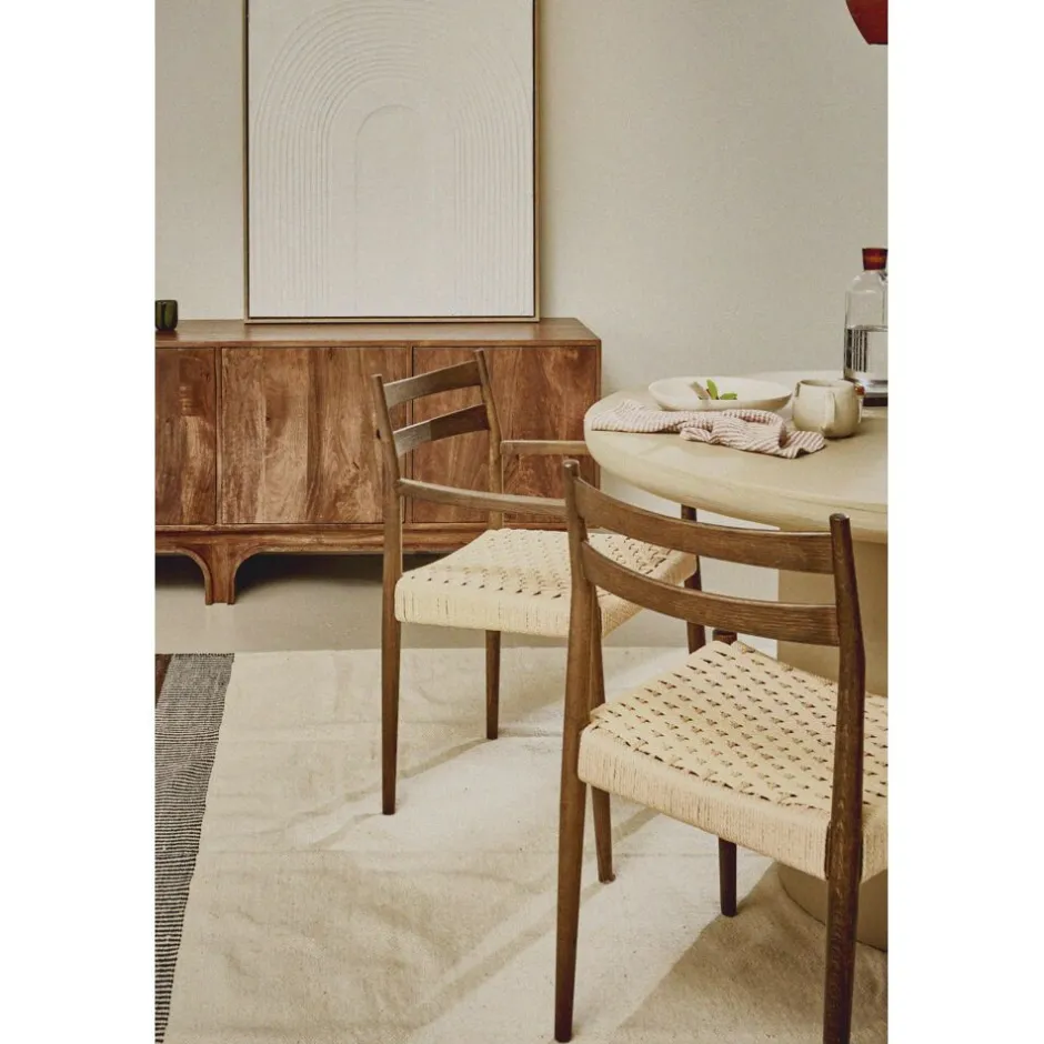 Pomax Chaises-MINOU - chaise - bois de frêne / papier - L 51,5 x W 57 x H 80 cm - noyer