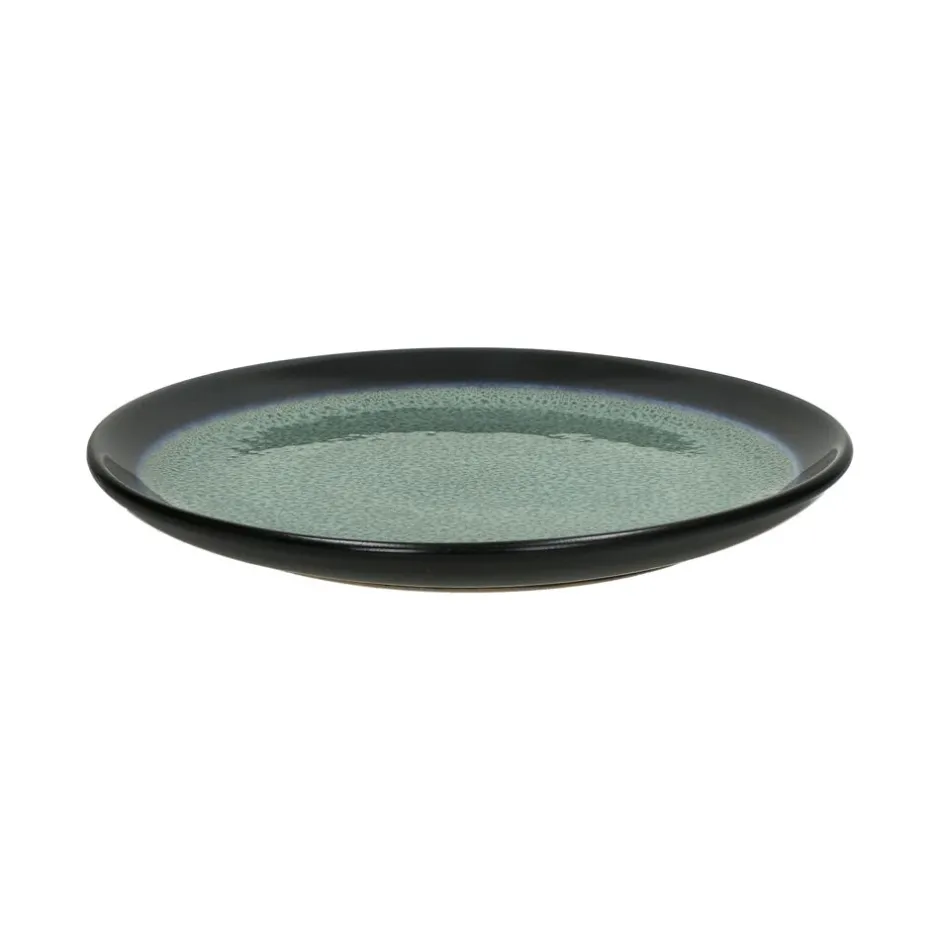 Pomax Vaisselle-MIRHA ESMERALDA - assiette à dessert - grès - DIA 21,5 x H 2,1 cm - vert