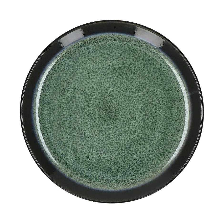 Pomax Vaisselle-MIRHA ESMERALDA - assiette à dessert - grès - DIA 21,5 x H 2,1 cm - vert