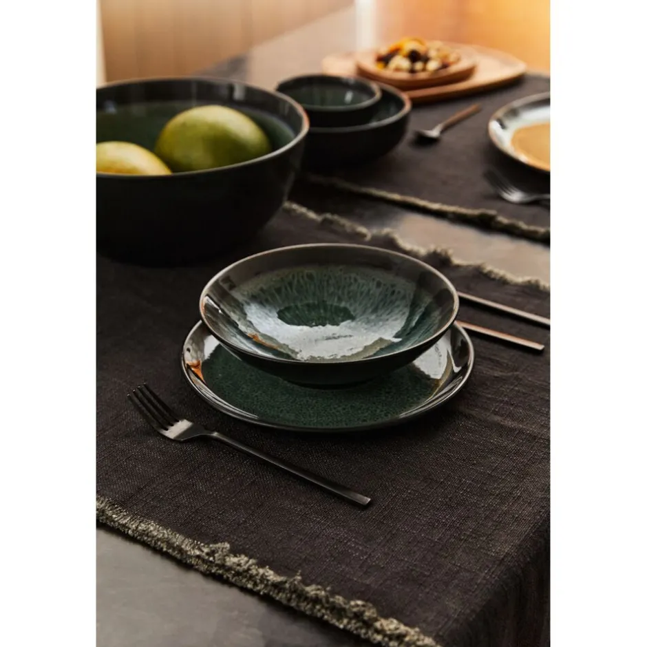Pomax Vaisselle-MIRHA ESMERALDA - bol à soupe - grès - DIA 18,8 x H 5,1 cm - vert