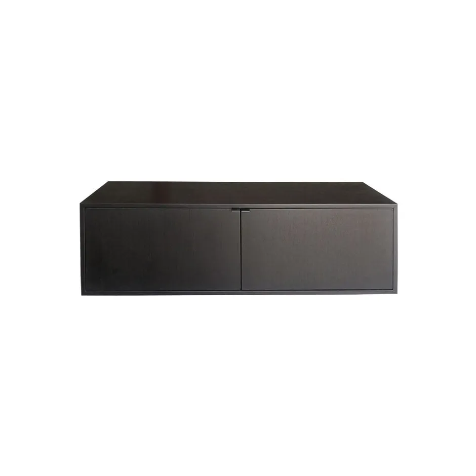 Pomax Concepts Modulaires-MODIV' - armoire 2 portes - contre-plaqué / vernis à bois - L 120 x W 38 x H 40 cm - noir