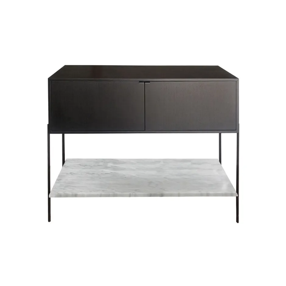 Pomax Concepts Modulaires-MODIV' - armoire 2 portes - contre-plaqué / vernis à bois - L 120 x W 38 x H 40 cm - noir