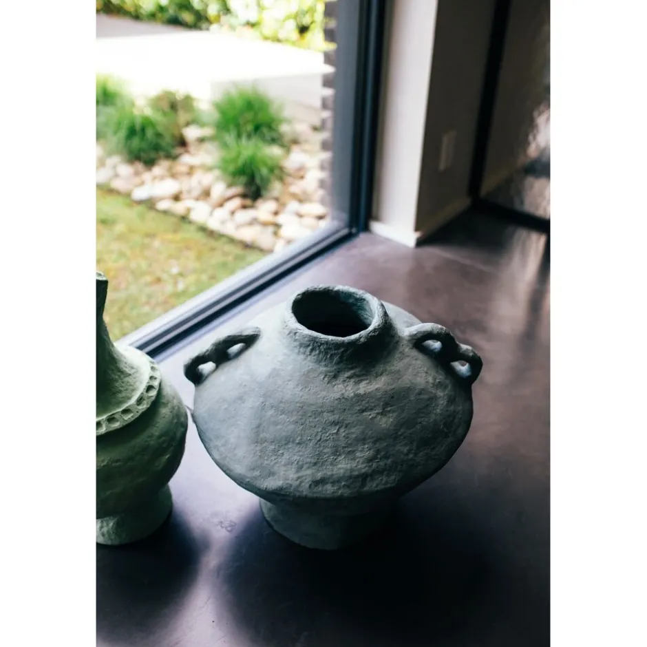 Pomax Objets De Décoration-MOMO - objet déco - papier mâché - DIA 40 x H 40 cm - vert foncé