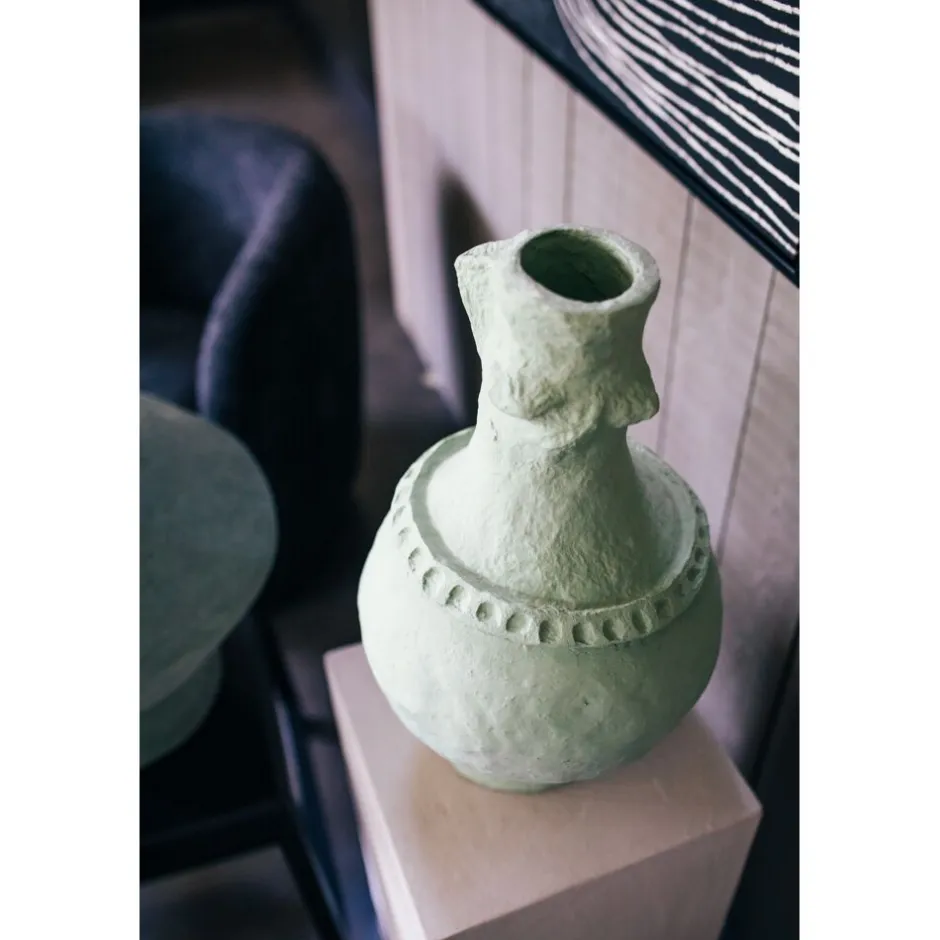Pomax Objets De Décoration-MOMO - objet déco - papier mâché - DIA 30 x H 52,5 cm - vert pâle