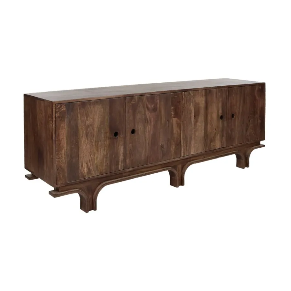 Pomax Armoires-MONTAGU - armoire - bois de mangier - L 200 x W 45 x H 70 cm - noyer