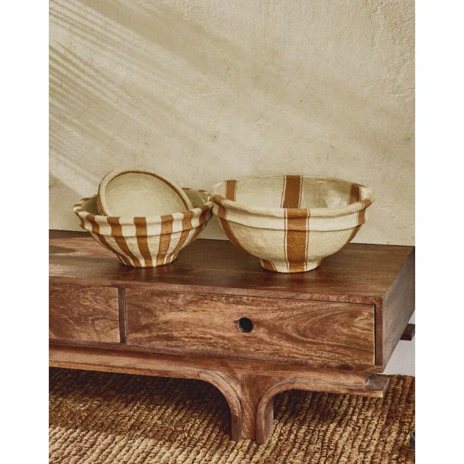 Pomax Armoires-MONTAGU - meuble tv - bois de mangier - L 180 x W 45 x H 37 cm - noyer