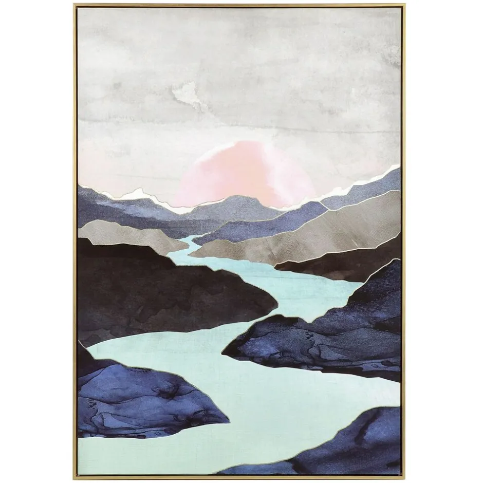 Pomax Tableau / Déco Murale-MONTANA - toile avec cadre - canvas - L 100 x W 4,3 x H 140 cm - rose