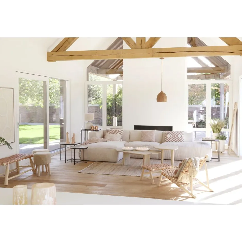 Pomax Tables Basses | Tables-MONTREAL - table basse - bois de mangier / métal - L 60 x W 60 x H 50 cm - naturel