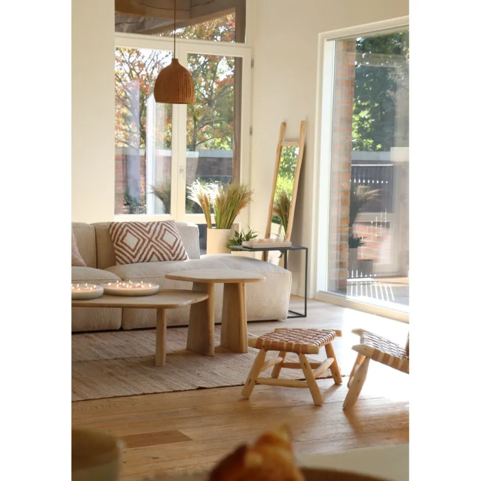 Pomax Tables Basses | Tables-MONTREAL - table basse - bois de mangier / métal - L 60 x W 60 x H 50 cm - naturel