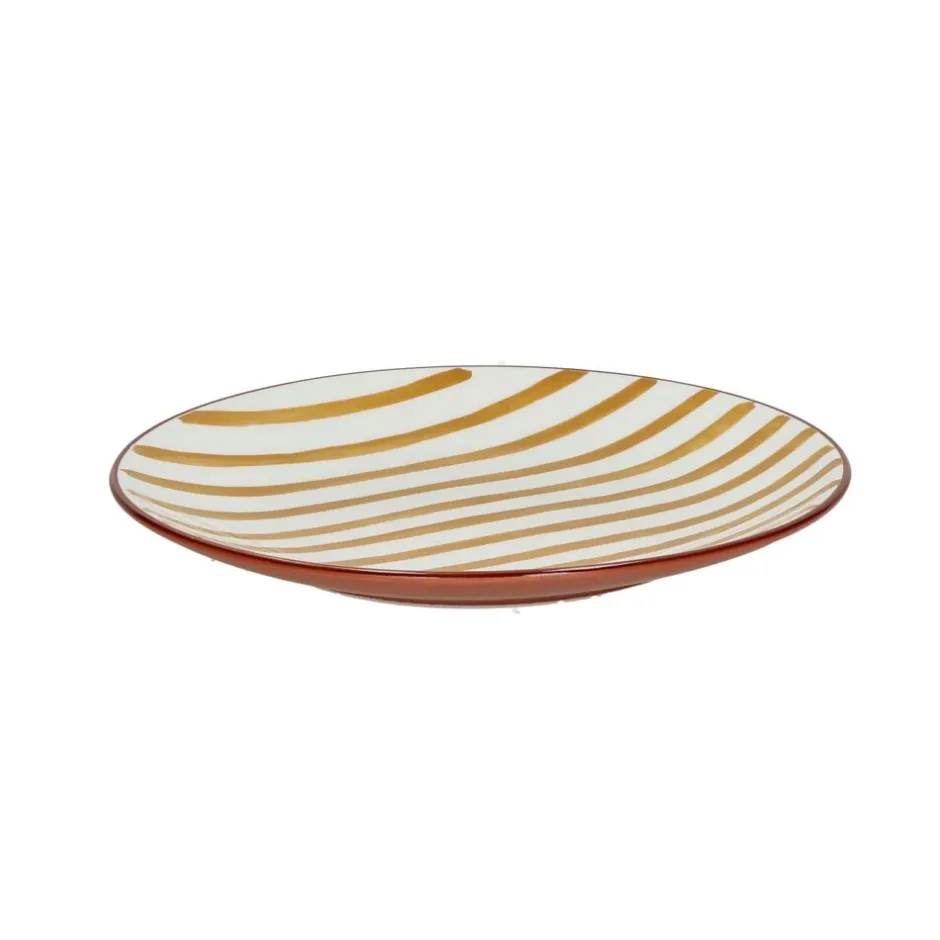 Pomax Vaisselle-MYKONOS - assiette à dessert - porcelaine - DIA 20,3 x H 2 cm - jaune